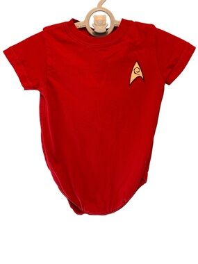 3/$20 2011 Rabbit Skins Red Starfleet Insignia Baby One-Piece Bodysuit